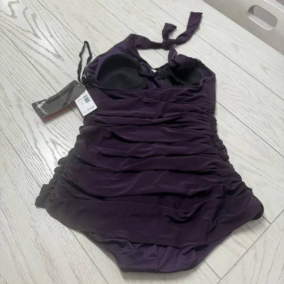 Magicsuit Purple Halter One-Piece Swimdress - Picture 9 of 15